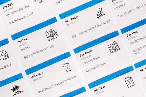 Vocabulary flashcards, entry level. German A1